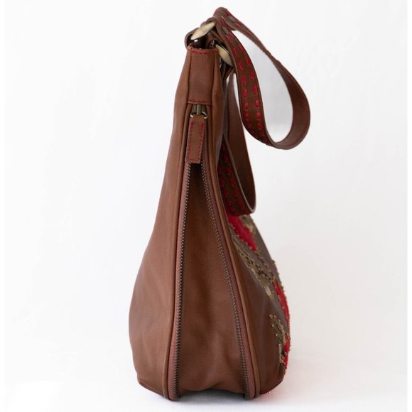 Isabella Fiore Vintage Y2K Western Floral Embroidered Rambling Rose Boho Handbag - Picture 2 of 9